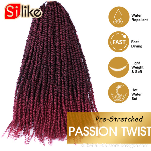 Passion Twist Hair 24 Inches Synthetic Water Wave Twists Crochet Black Curly Hair Bundles for Braiding Hair Extensions